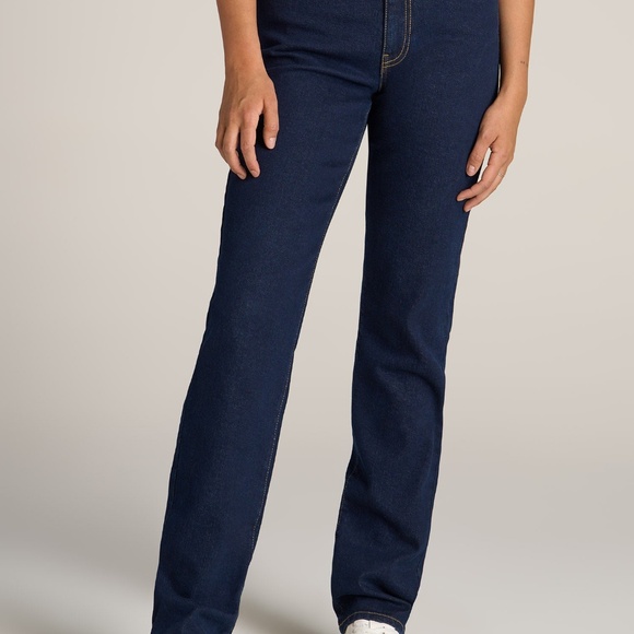 American Tall Denim - American Tall Harper High Rise Straight Stretch Tall Women's Jeans in Ink Blue S